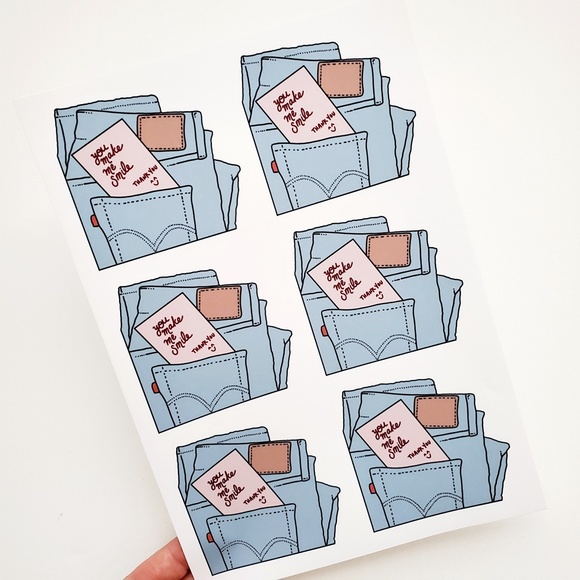 LB087 STICKERS Custom Poshmark Stickers You Make Me Smile Thank You Sticker - Picture 5 of 7